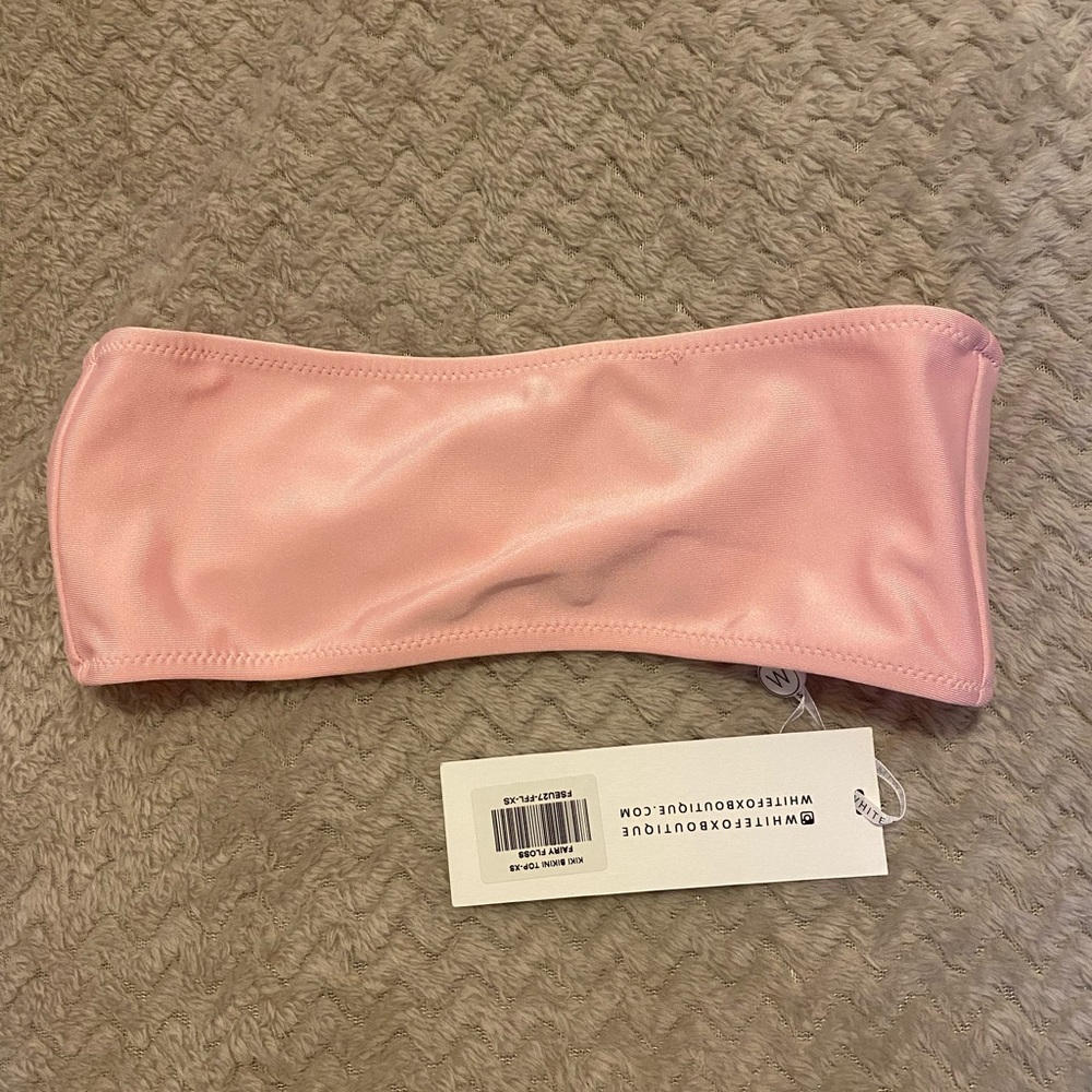 white fox bikini bandeau top size XS